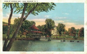 USA View At Huddle Bay Lake George New York Vintage Postcard 07.39