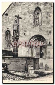 Old Postcard Kaysersberg Fountain and Cross commemorative