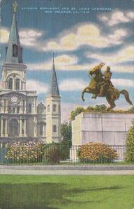 Jackson Monument And Saint Louis Cathedral New Orleans Louisiana