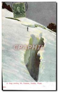 Old Postcard A Deep Crevice Mt Rainier Mountaineering Seattle Wash