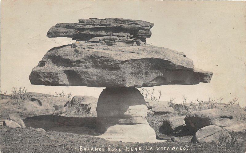 G23/ La Veta Colorado RPPC Postcard c1910 Balancing Rock Geology