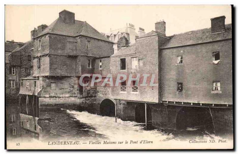 Old Postcard Landerneau Vieilles Maisons On the bridge & # 39Elorn