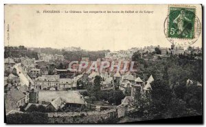 Old Postcard Fougeres Chateau Les Remparts De Tours And Guibet And Colgny