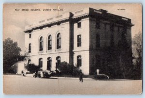 Lander Wyoming Postcard Post Office Building Federal Exterior View c1944 Vintage