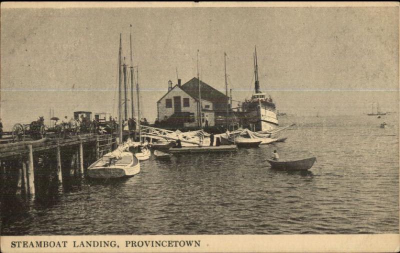 Provincetown Cape Cod MA Steamboat Landing - Ships c1910 Postcard