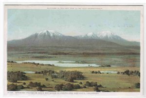 Spanish Peaks Mountain Range La Junta Hoehnes Colorado 1910c Phostint postcard