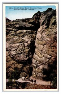 Postcard CO Devil's Slide South Cheyenne Canon Colorado Springs Colorado