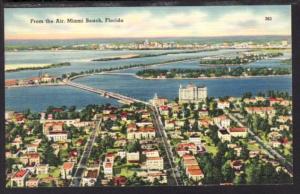 Bird's Eye View Miami Beach FL Postcard 4312