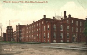 Vintage Postcard 1910's Wickwire Brothers Wire Cloth Mills Cortland NY New York