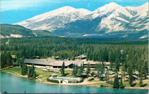 Postcard Canada Alberta  Jasper Park Lodge aerial view