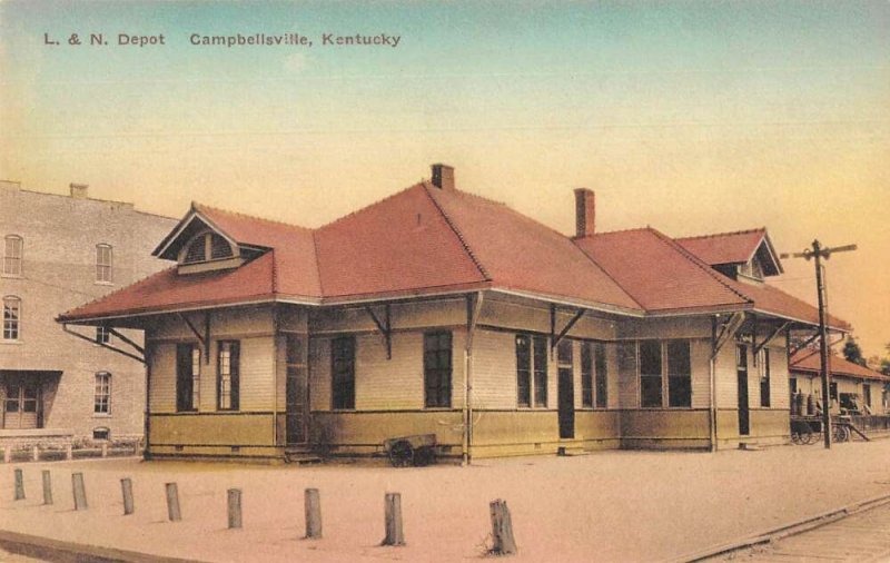 Campbellsville Kentucky Train Station L and N Depot Vintage Postcard AA27696 
