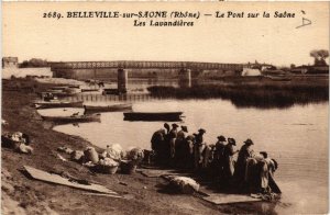 CPA BELLEVILLE-sur-SAONE Le Pont sur la SAONE-Les Lavandieres. (444199)