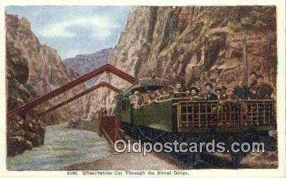 Observation Car Hanging Bridge, Royal Gorge, Colorado, CO USA Trains, Railroa...