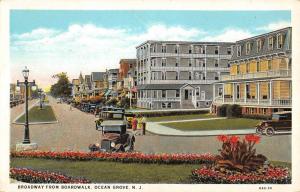 Ocean Grove New Jersey Broadway From Boardwalk Antique Postcard K92537