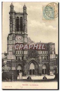 Troyes Old Postcard The cathedral