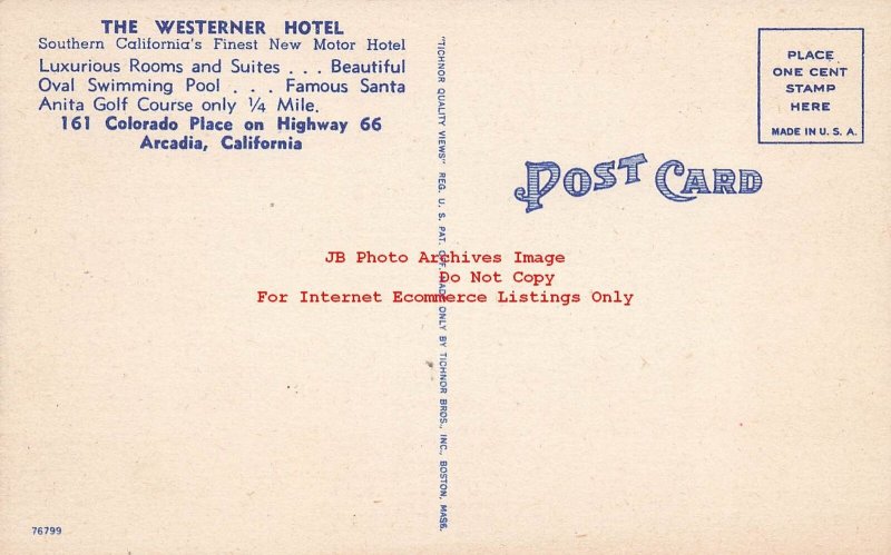 CA, Arcadia, California, Westerner Hotel, Route 66