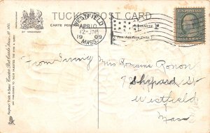 Tuck Published Easter Greetings, Girls With Umbrella & Chicks, AA368-12