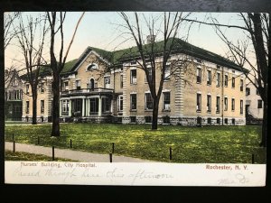 Vintage Postcard 1906 Nurses' Building City Hospital Rochester New York