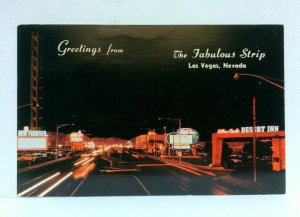 Las Vegas Nevada NV Strip Looking North Night View Postcard 