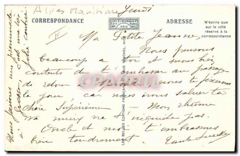 Old Postcard Picking jasmine Cote d & # 39Azur
