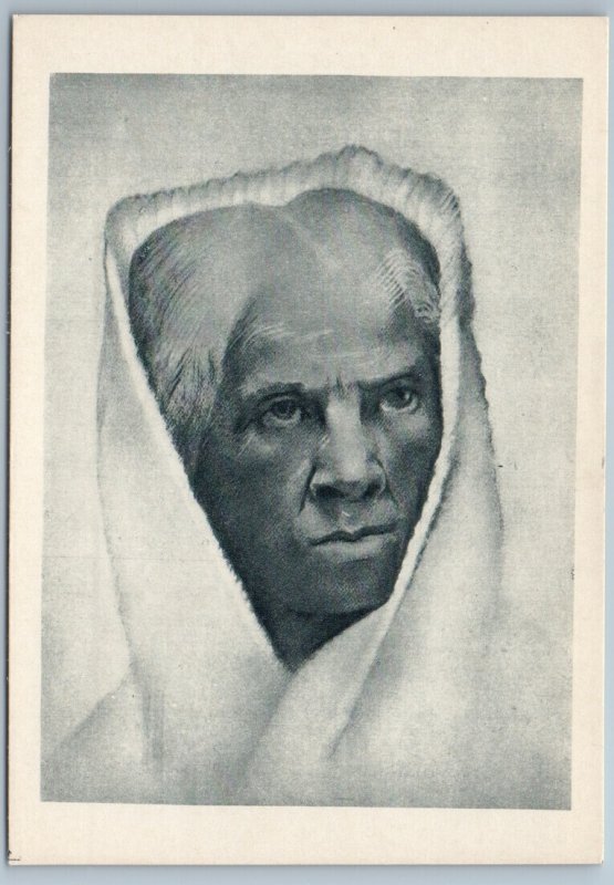 1960 Harriet Tubman USA Black Americana abolitionist RARE Soviet USSR Postcard