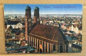 VINTAGE POSTCARD UNUSED - FRAUENKIRCHE PANORAMA, MUNICH, GERMANY