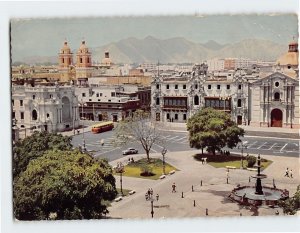 Postcard Plaza de Armas San Francisco Church Lima Peru