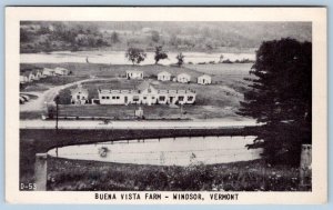 WINDSOR VERMONT BUENA VISTA FARM MOTEL COTTAGES 1930's-40's ERA VINTAGE POSTCARD 
