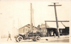 F79/ Interesting Real Photo RPPC Postcard c1910 Early Automobile Men 14