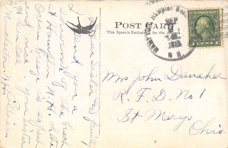 Hampton Beach New Hampshire 1912 Postcard Bathing Scene Beach Ocean