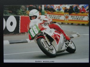 Isle of Man T.T. Races BARRY WOODLAND ON LOCTITE YAMAHA c1989 Postcard by Mannin