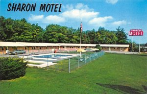 Sharon Massachusetts c1960 Postcard Sharon Motel View with Pool