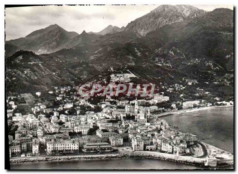 Postcard Moderne Menton Old Town Right To Port