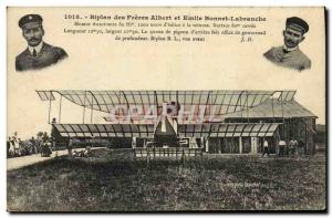 Postcard Old Jet Aviation Biplane the brothers Albert and Emile Bonnet Labran...