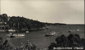 Thomaston Cushing Maine ME Windjammer Cruise Real Photo Vintage Postcard