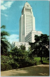 VINTAGE POSTCARD LOS ANGELES CITY HALL CALIFORNIA c. 1960s UNION OIL SERIES