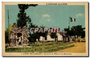 Old Postcard Camp of Larzac the police station and the monument