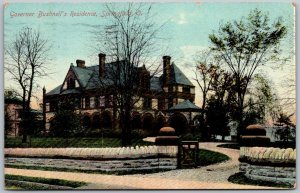 Springfield Ohio 1909 Postcard Governor Bushnell's Residence Gate