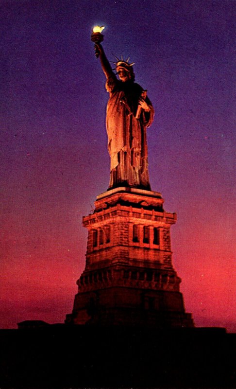 New York City Statue Of Liberty At Sunset