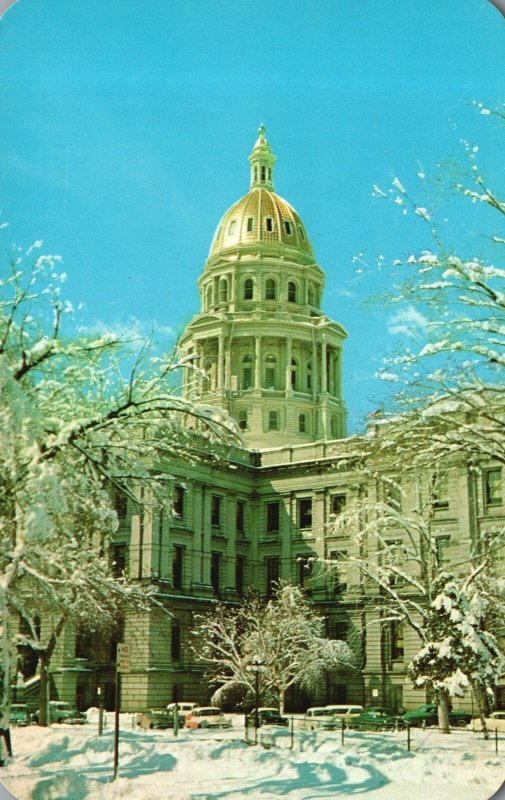 Vintage Postcard Colorado State Capitol Winter Denver Colorado Sanborn Souvenir