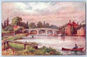 Kingston Upon Thames London England Postcard Kingston Bridge 1913 Posted