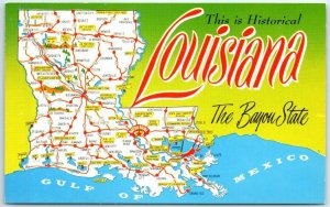 Postcard - The Bayou State - This is Historical Louisiana