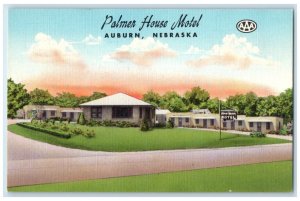 c1940 Palmer House Motel Exterior Building Auburn Nebraska NE Vintage Postcard