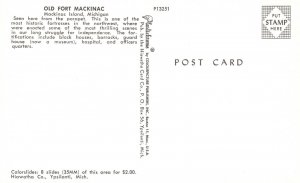 Vintage Postcard Old Fort Mackinac From The Parapet Mackinac Island Michigan MI