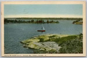 Postcard Georgian Bay Ontario 1947 Among The 30,000 Islands Boat Scenic by PECO