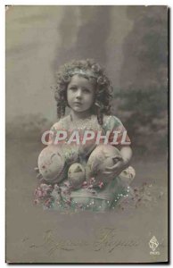 Old Postcard Fun Children Eggs