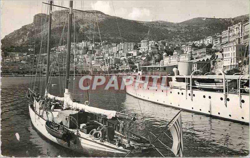 'Modern Postcard Monte Carlo harbor and the dog''s head Boat'