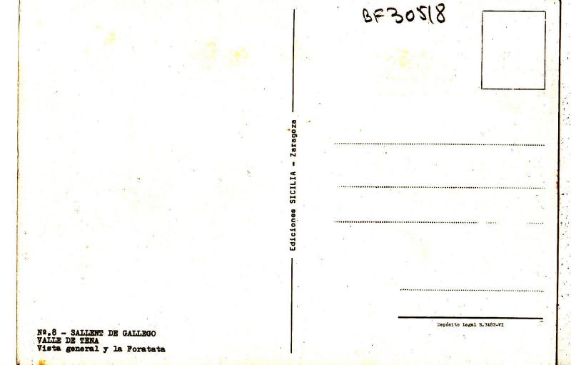BF30518 sallent de gallego valle de tena spain    front/back image