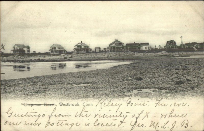 Westbrook CT Chapman Beach Homes c1905 Postcard 