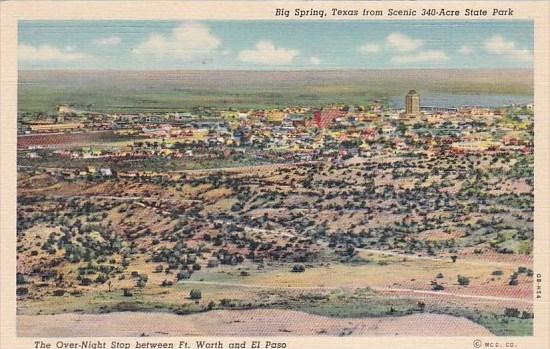 Big Spring Texas From Scenic 340 Acre State Park Big Springs Texas